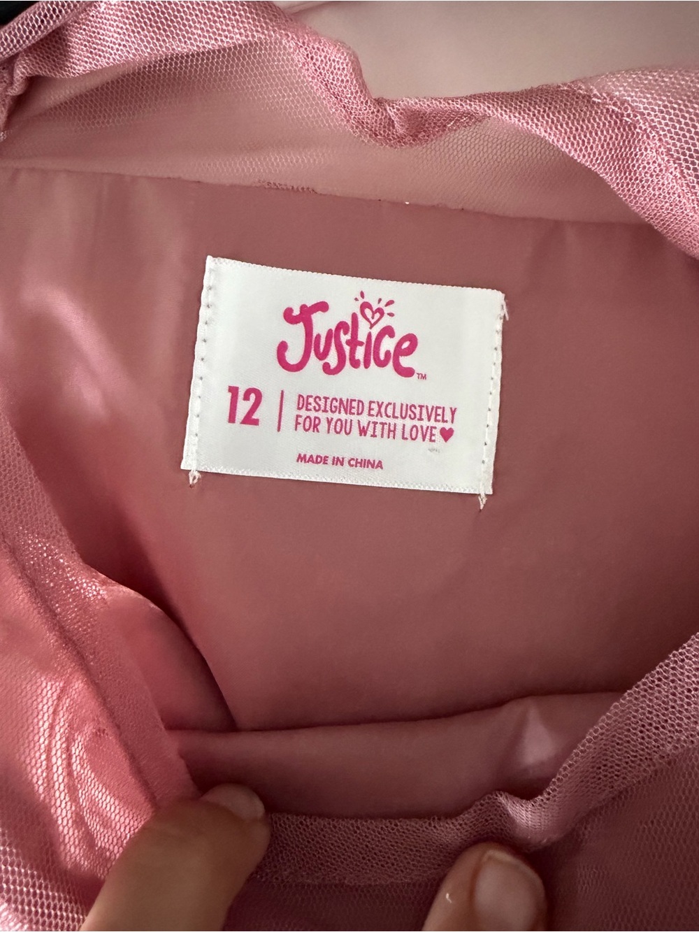 Justice Girls Pink Puffer dress
